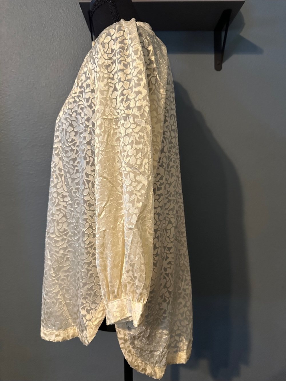 Anthropologie Ivory Lace Button-Front Blouse - Picture 6 of 9